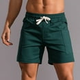 thumbnail image 4 of Bzhegqhd Men's Three-point Cotton Casual Athletic Shorts, Solid Color Mid-Rise Drawstring Waist with Pockets, Quick-Dry Gym Running Summer Shorts, 4 of 7