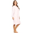 thumbnail image 4 of Lati Fashion Fleece Women Nightgown Sleepwear Pajamas Female Long Sleeve Sleep Dress Nightshirt Pink 1X, 4 of 5