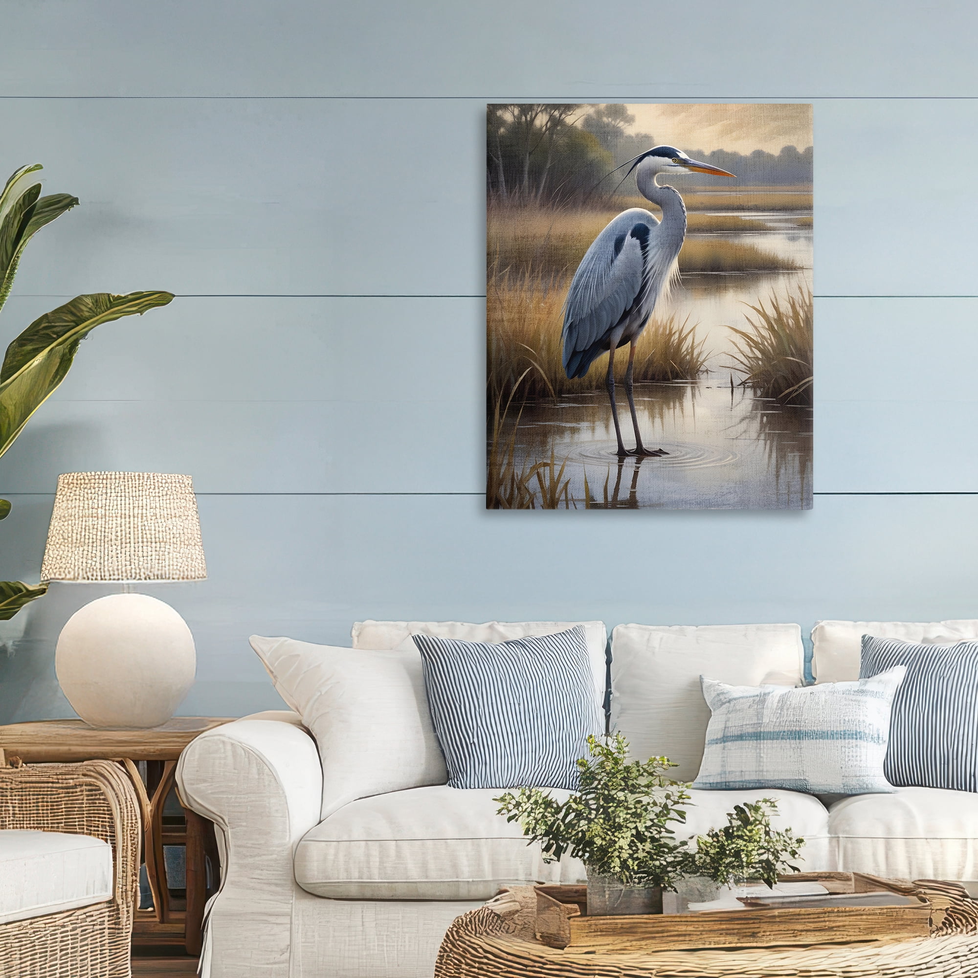 Stupell Industries Heron in Serene Marshlands Canvas Wall Art, design by Susan Arnot