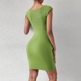 thumbnail image 3 of WILLBEST Vestidos Floreados Para Mujer Vestido Midi De Satén De Verano Para Mujer, Manga Corta, Cintura Con Cómodo Y Transpirable., Elegante, Corte A, Fluido, 3 of 3