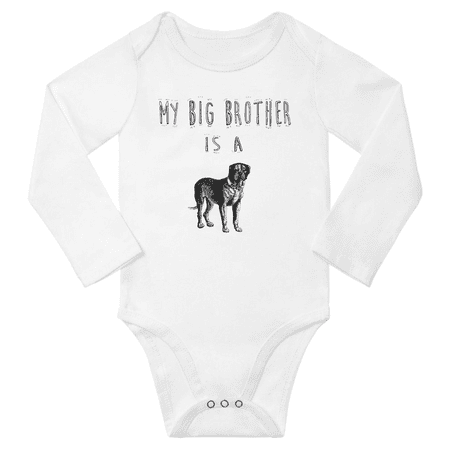 

My Big Brother is a Cane Corso Dog Cute Baby Long Sleeve Clothing Bodysuits Boy Girl (White 18-24M)