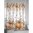 thumbnail image 5 of Fsddascl Orange Pumpkins Fall Shower Curtain Set - Standard 72" x 72" Washable Bathtub Curtain with 12 Hooks, Thanksgiving Leaves Floral Pastoral Waterproof Fabric Stall Shower Curtains for Bathroom, 5 of 6