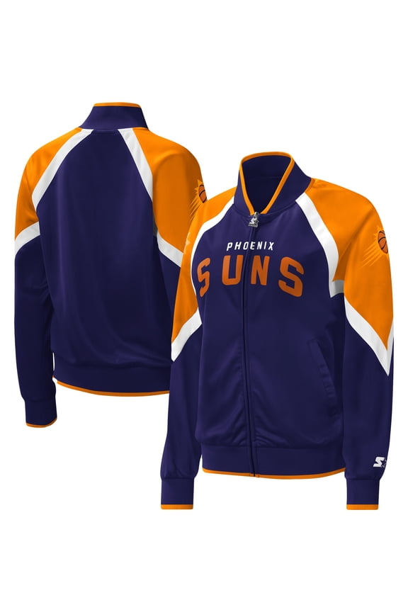 Women's Starter Purple Phoenix Suns Slam Dunk Raglan Full-Zip Track Jacket