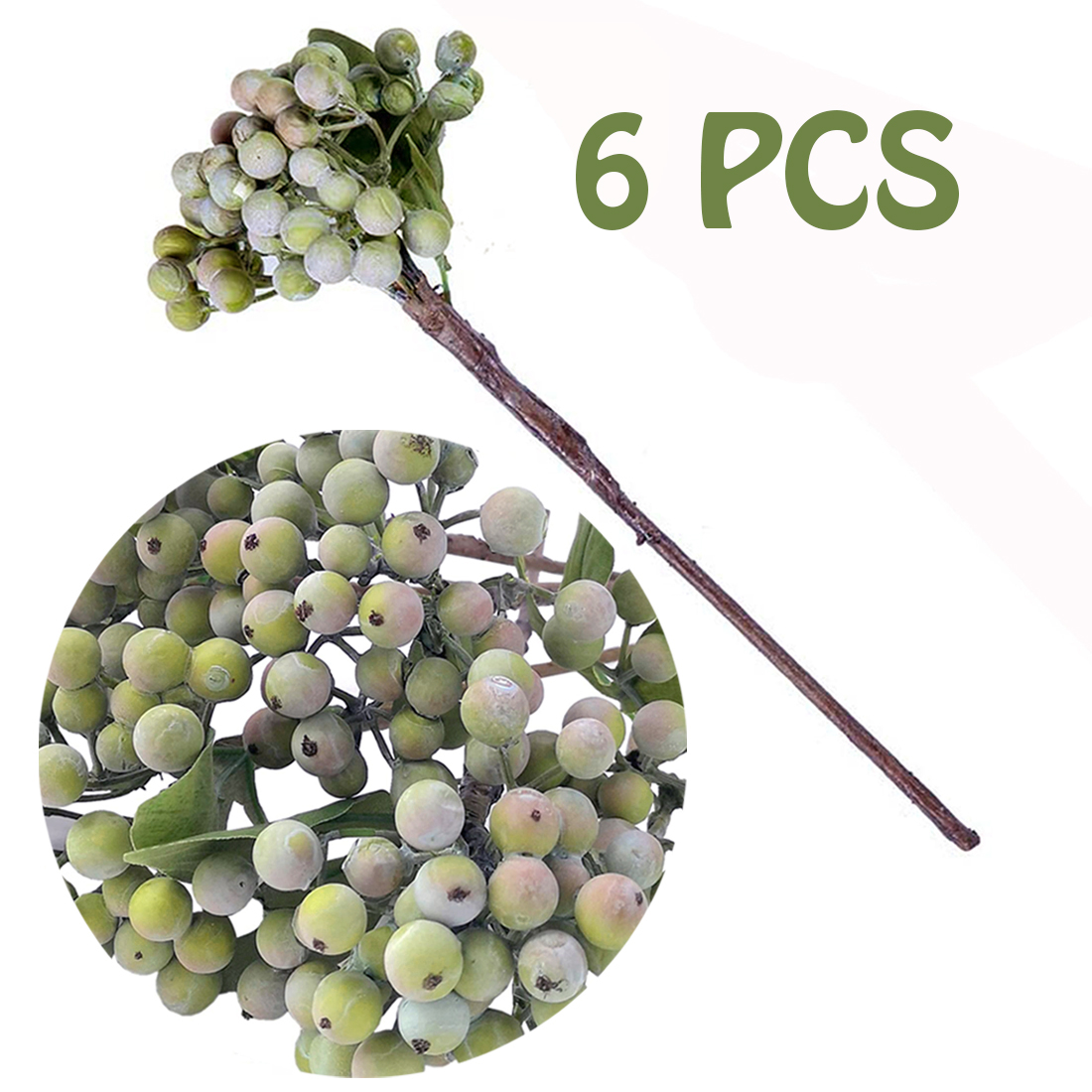 YHDSN Artificial Green Berry Stems Faux Greenberries Fruit Props for