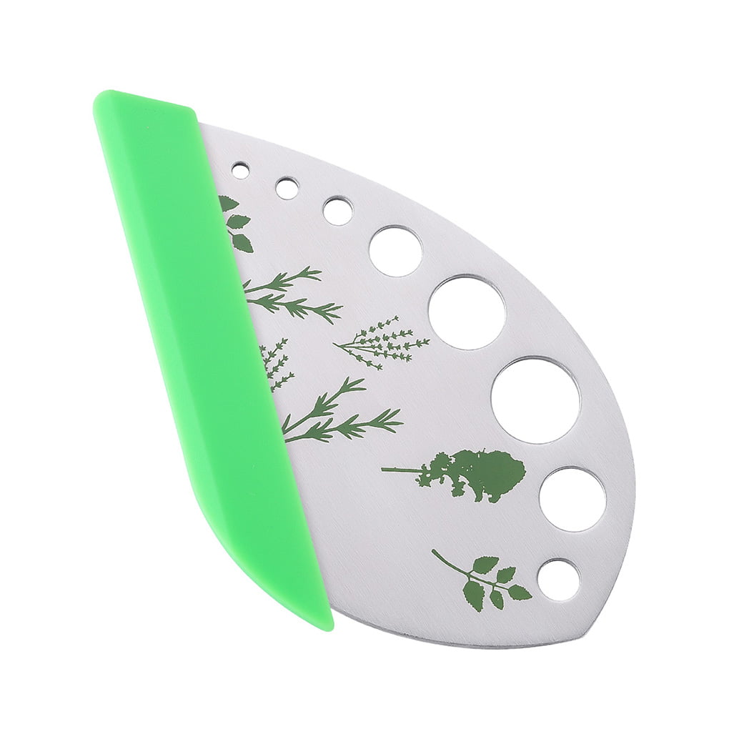 Miss House 2 Pack Herb Stripper Tool 9 Holes Curved Edge Can be Used as a Kitchen Gadgets Stainless Steel kale Leaf Stripping Zip Tools 