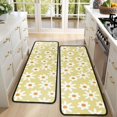 thumbnail image 4 of Kitchen Rugs Sets Of 2,Beige Daisy Flower White Blooms Pattern Anti Fatigue Kitchen Mat Rugs Non Slip Washable,Decorative Kitchen Floor Mats for Kitchen,Sink,Laundry,17"x47"+17"x47", 4 of 5