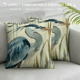 thumbnail image 3 of Hello Beach Decorative Throw Pillow Cover, Spring Blue Heron Bird Outdoor Pillowcase, Starfish Nautical Cushion Case Home Decor, 3 of 5