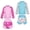 Blue/Pink, variant on 2-Pack Unisex Long-Sleeve Swimwear with UPF 50+ Sun Protection and Built-in Swim Diapers for Babies and Toddlers, Sizes XS-XXL