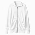 thumbnail image 5 of DISKEBUISS Women's Ribbed Full Zip Up Jacket Stand Collar Long Sleeve Sweatshirt Coat with Thumb Holes & Pockets for Fall Winter, 5 of 7