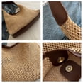 thumbnail image 3 of Xiao Hua Bolso de hombro tejido para mujer, bolso de mano y neceser, elegante bolso de playa para verano, 32 x 11 x 35 cm (negro), 3 of 5