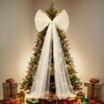 thumbnail image 3 of EP 49 Inches Christmas Tree Topper Bow Large Fluffy Tulle Christmas Bow for Car Giant Wreath Wall Decor with Long Streamers for Xmas Home Wedding Car Holiday Decor Supplies(White), 3 of 14