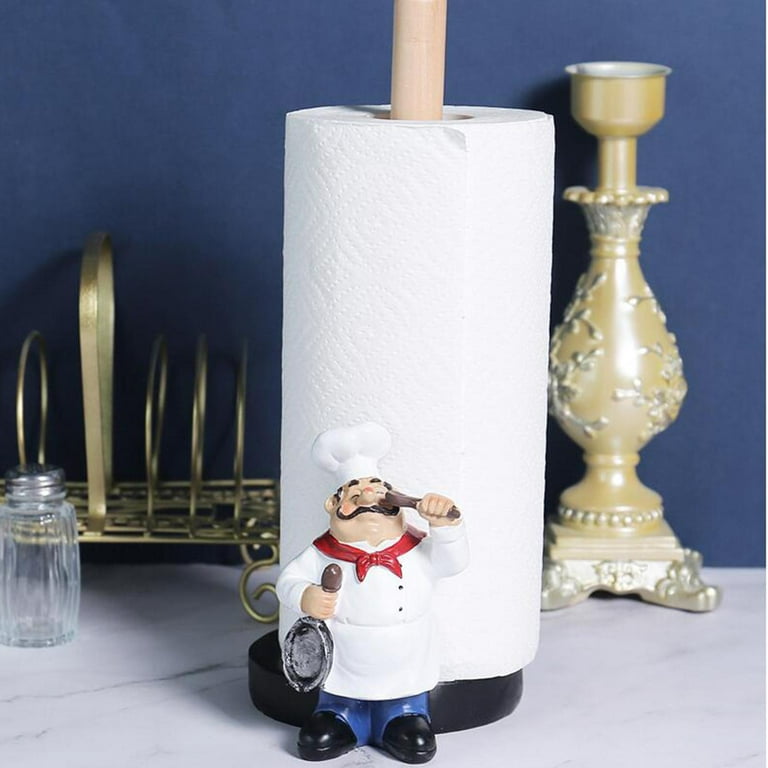 Paper Towel Holders,Black Paper Towel Holder,Paper Towel Holder Countertop,Ratchet System and Suction Cups Paper Towel Stand, for Living Room