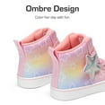 thumbnail image 3 of DREAM PAIRS Girls’ Star High-Top Sneakers with Hook and Loop, Sparkly Rainbow Casual Shoes, 3 of 5