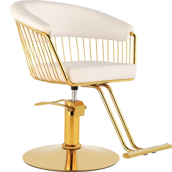 Silla Circular Gold Estetica Spa Ajustable Giro 360° Blanca
