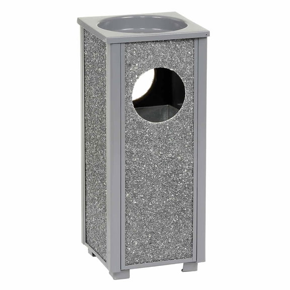 Global Industrial Stone Panel Trash Sand Urn Gray 2-1/2 Gallon 10-1/4"" Square x