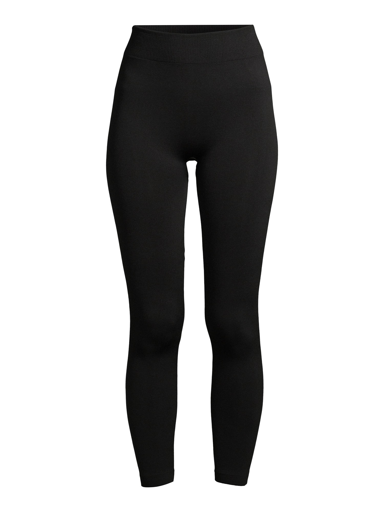 Time and Tru Women's Cable Knit Fleece Lined Leggings, 2 Pack