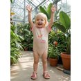 thumbnail image 5 of BemeyourBBs Newborn Baby Girl Silly Goose Outfit Infant Baby Girl Summer Clothes Waffled Bubble Romper Letter Goose Embroidery Short Sleeve Bodysuit Playsuit Jumpsuit, 5 of 9