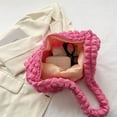 thumbnail image 2 of Bolso de mano para mujer, color caramelo, nailon plisado, burbujas para viajes de oficina (rojo rosa) Ndcxsfigh  Para Estrenar, 2 of 6