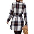 thumbnail image 5 of Women's Casual Dress Long Sleeve Stripe Plaid Elegant Loose Fit Midi Dress for Spring Fall Office Daily,Coffee,XL, 5 of 7