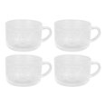 thumbnail image 2 of Tazas De Café En Relieve Vintage Transparentes, Exquisitas Tazas De Café De Vidrio Vintage Transparentes Para Desayuno, 4 Uds., 2 of 7