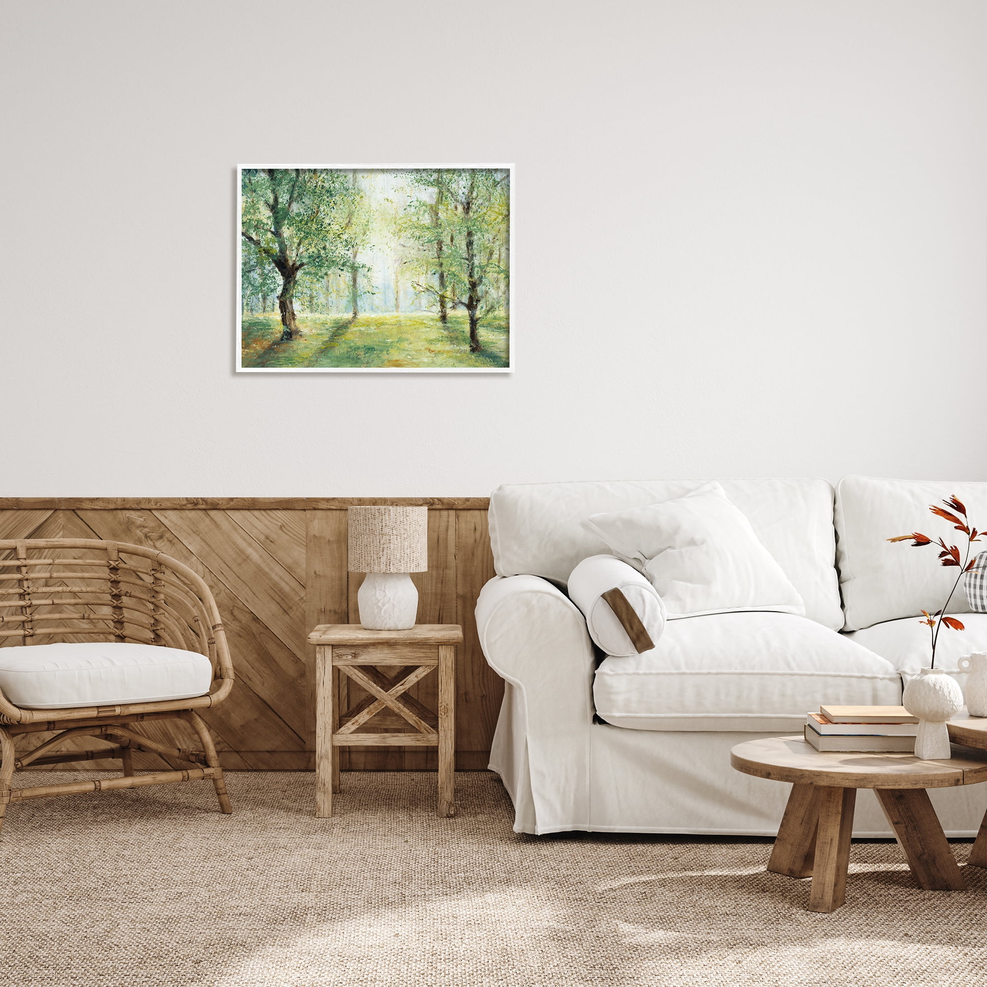 Stupell Industries Grounded Beauty Landscape Nature Painting White Framed Art Print Wall Art, 30 x 24