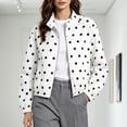 thumbnail image 2 of Enjoytime Polka Dots Jackets for Women Long Sleeve Zip Up Lightweight Coat Fall Plus Size Fashion Work Casual Outerwear, 2 of 7