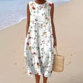 thumbnail image 2 of Vestido largo Akivide con estampado floral bohemio de verano con bolsillos, 2 of 3