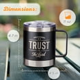 thumbnail image 2 of Christian Art Gifts Trust In The Lord Stainless Steel Black Mug with Proverbs 3:5 - Camp Style Travel Mug, Christian Mug for Men (11oz Double Wall Vacuum Insulated Coffee Mug with Lid and Handle), 2 of 7