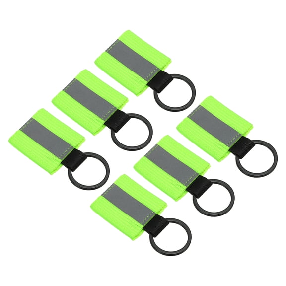Uxcell Reflective Keychain Tags, 6 Pack Reflective Zipper Pulls for Backpack Dog Collar, Fluorescent Green
