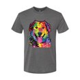 thumbnail image 3 of Smiling Dog | Colorful Neon Golden Retreiver | Dean Russo Art Animal Lover Mens Premium Tri Blend T-Shirt, Dark Heather, Small, 3 of 6