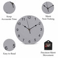 thumbnail image 5 of Wall Clock Solid Color Clocks PVC Silent Non-Ticking Battery Operated Decorative Grey Round Clock for Home Living Room Kitchen Bedroom Office School Wall Decor 14 Inch, 5 of 9