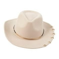 thumbnail image 5 of yuksok Cowboy Hat Big Casual Fashion Classic Photo Props Sun Hat Cowgirl Hat Beige, 5 of 9