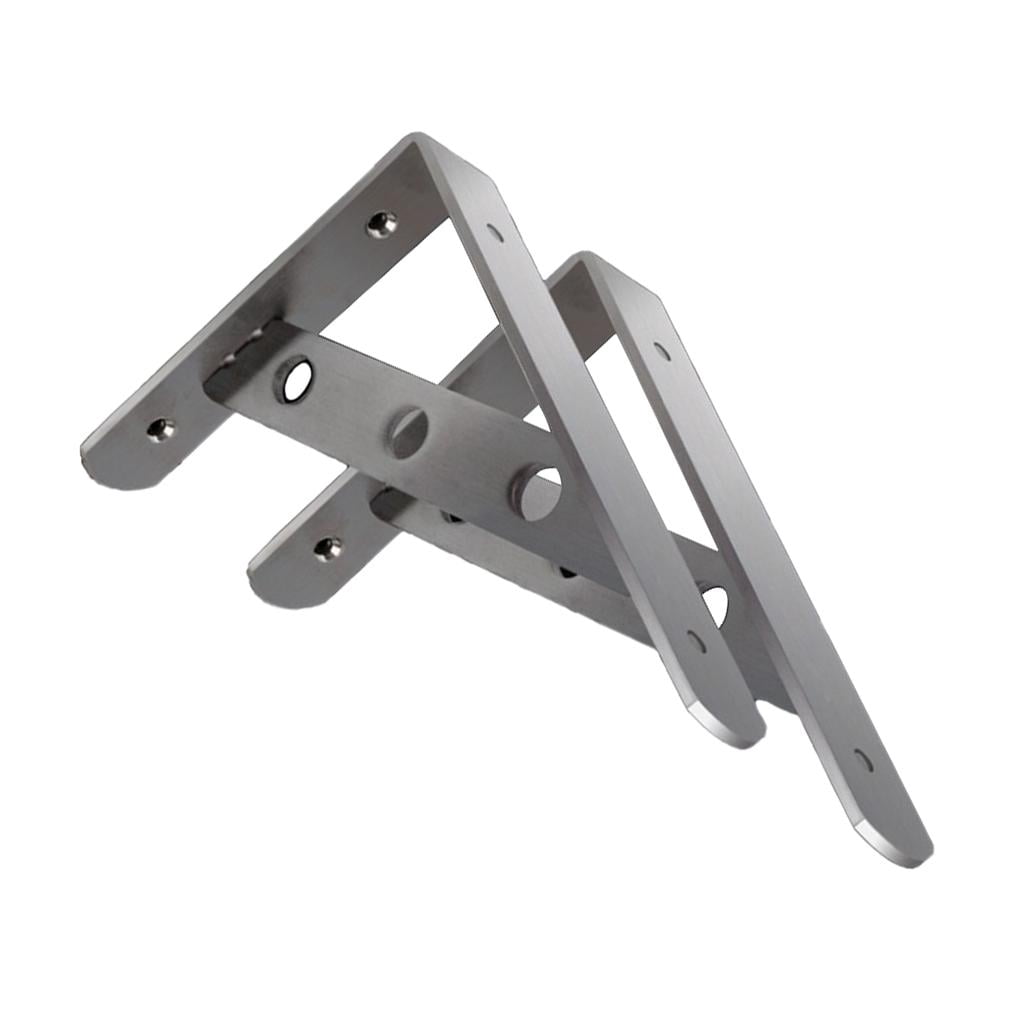 WLPZXP 2xStainless Steel L-Shape Shelf Bracket Wall Mount Heavy Duty Brackets 16'' 16 inch