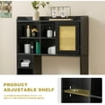 thumbnail image 3 of Reliancer 6-Tier Over The Toilet Storage Cabinet, Bathroom Space Saver Organizer Shelves with Sliding Door, Adjustable Shelves, 3 of 8