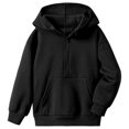 thumbnail image 5 of Abcomgle Girls Two Piece Sets Size 7-8 Oversized Half Zip Hooded Girls Zip Up Hoodie and Fashion Sweatpants Casual Tracksuit for Girls,Black,11-12Years, 5 of 8