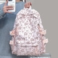 thumbnail image 5 of Yucurem Aesthetic Floral Backpack for Women, Large Capacity Nylon Kawaii Backpack, Multiple Pockets Laptop Backpacks for Shopping Travel Work, 12.6x7.09x16.54inch, 5 of 7