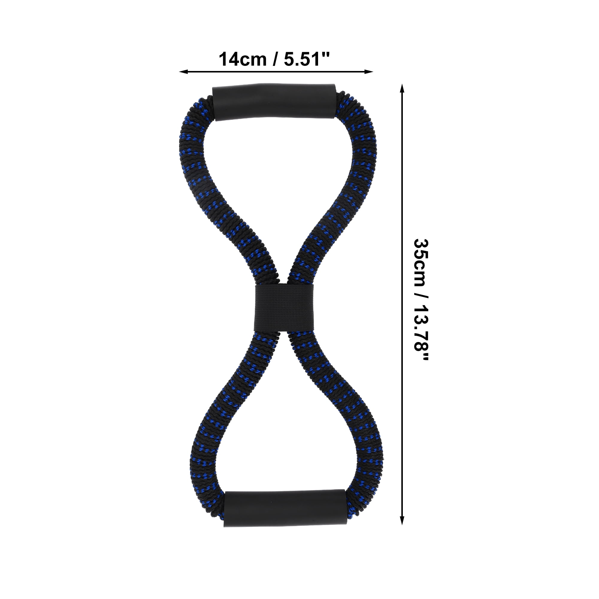 Unique Bargains Durable 8 Shaped Yoga Stretch Band Blue Black