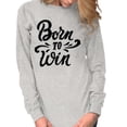 thumbnail image 3 of Born Win Winner Victory Motivation Women's Long Sleeve T Shirt Brisco Brands M, 3 of 5