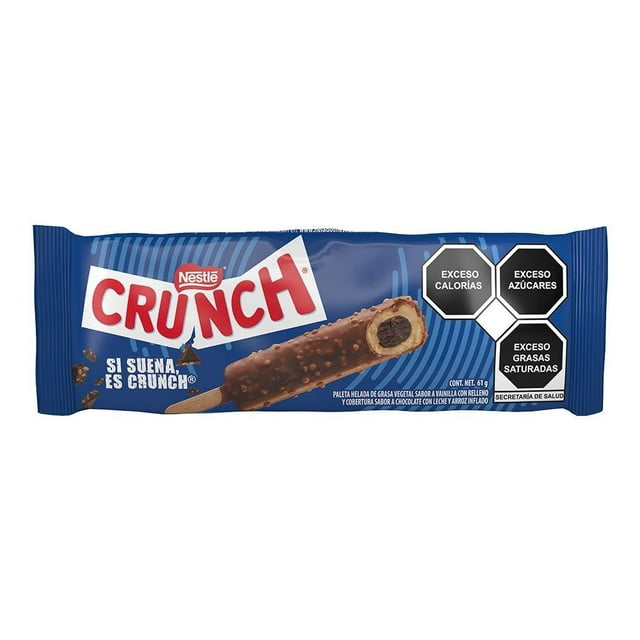 Paleta helada Nestlé Crunch vainilla con relleno y cobertura sabor chocolate 61 g
