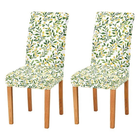 Yayeee 2 Pack Dining Chair Covers Stretch Parson Chairs Slipcovers Seat Protector, Olive Leaf