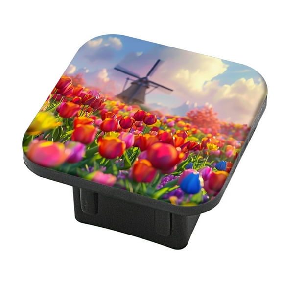 Hitch Cover Fits For 2-Inch Hitch,Vibrant Field Of Tulips In Full Bloomrubber Trailer Hitch Cover Tube Plug Insert,Car Exterior Accessories, Receiver Tube Hitch Plug