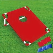 Portable Cornhole Board Set with 6 Bean Bags Corn Hole Toss Game Cornhole Games for Indoor and Outdoor Parties, Ideal for Kids, Adults, Camping Travel, Parties, Beach, Yard (Blue)