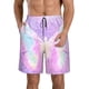 thumbnail image 1 of Balery Purple Sparkling Butterfly Traje de Baño Estilo Hawaiano para Hombre, Shorts de Secado Rápido con Bolsillos-Small, 1 of 6
