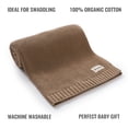 thumbnail image 5 of YIXPOH Organic Ribbed Baby Swaddle Blanket - 100% Soft Cotton Knit for Boys Girls Stroller Cuddle Blanket for Newborns Khaki, 5 of 8