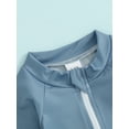 thumbnail image 4 of Bagilaanoe Toddler Baby Girl Boys 2 Piece Swimsuit Long Sleeve Zipper Rashguard Swimwear + Swimming Shorts 6M 12M 18M 24M 3T 4T 5T Kids Bathing Suit, 4 of 8