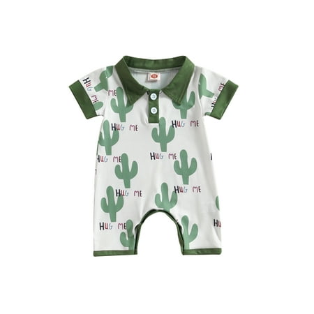 

Coduop Newborn Baby Boy Girl Summer Romper Cactus Jumpsuit One Piece Bodysuit