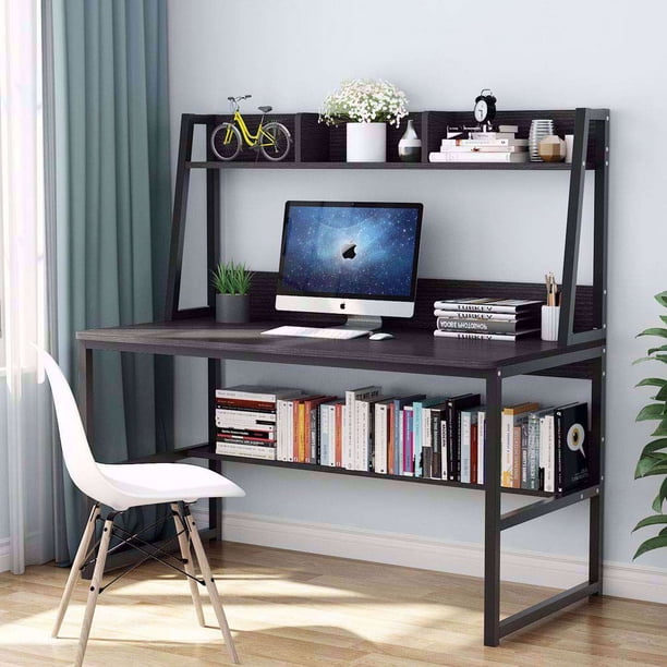 Tribesigns Computer Desk with Hutch and Bookshelf, 47 Inches Home