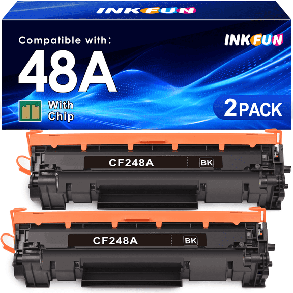48A Toner Compatible for 48A Toner Cartridge for CF248A 248A for Laserjet Pro M15w M16a M15a M16w MFP M31w M30w MFP M29w M28w Printer (2 Black)