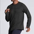 thumbnail image 2 of BADHUB Men's Sun Protection Quick Dry T Shirt Thumbhole Design Stretch Workout Tees Lightweight Long Sleeve Crew Neck Outdoor Fishing Top Black XXXL, 2 of 8
