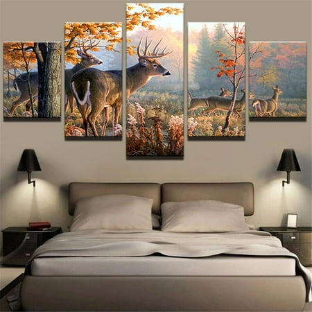 5 Pcs S L Frameless Canvas Prints Pictures Deer Forest Paintings 5 Pcs S L Frameless Canvas Prints Pictures Deer Forest Paintings